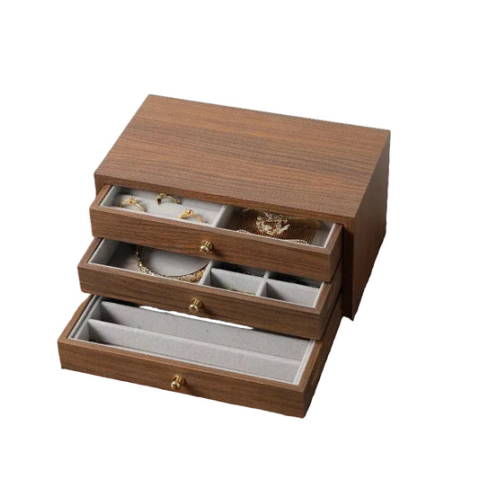 Boîte à bijoux Odette - Boite de rangement pour bagues et colliers en bois - Garde Bijoux