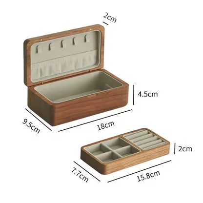 Boîte à bijoux haut de gamme en bois massif double couche - Suzanne