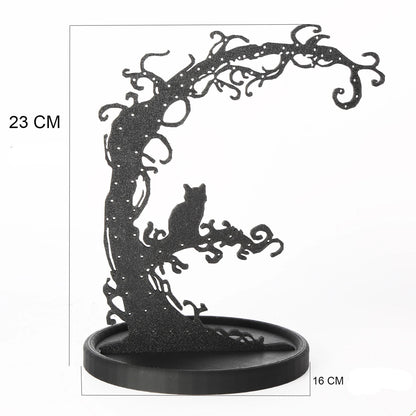 Porte-bijoux arbre gothique - Porte-bijoux en plastique noir à plusieurs branches - Garde Bijoux