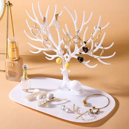 Porte-bijoux arbre - Arbre à bijoux avec plateau de rangement - Garde Bijoux