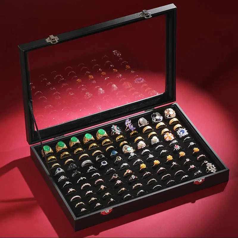 Plateau 100 bagues Caroline - Écrin de présentation pour bagues en quatre coloris - Garde Bijoux