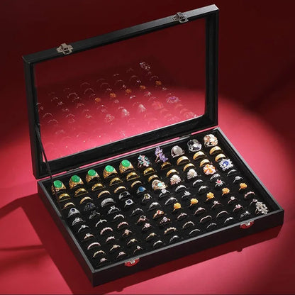 Plateau 100 bagues Caroline - Écrin de présentation pour bagues en quatre coloris - Garde Bijoux
