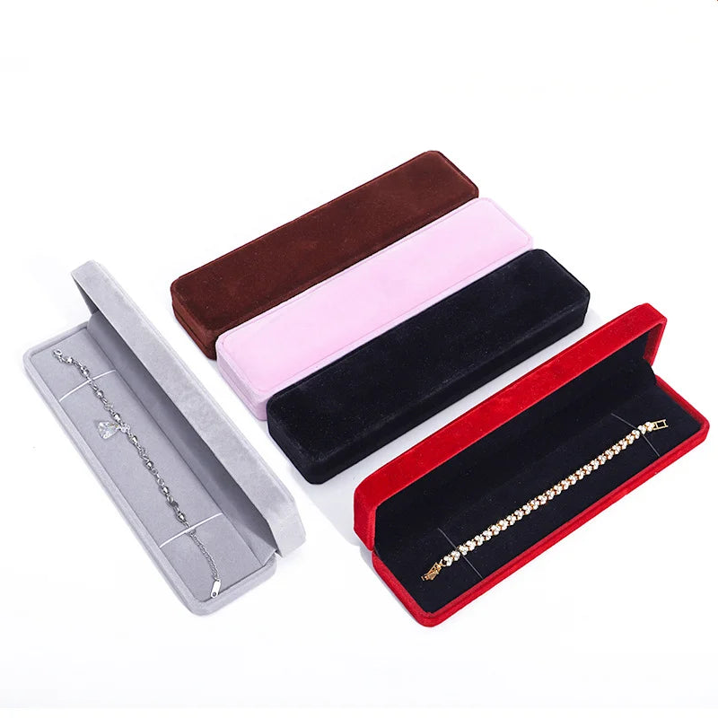 Écrin à bijoux velours - Boîte à bijoux rectangulaire en velours - Garde Bijoux