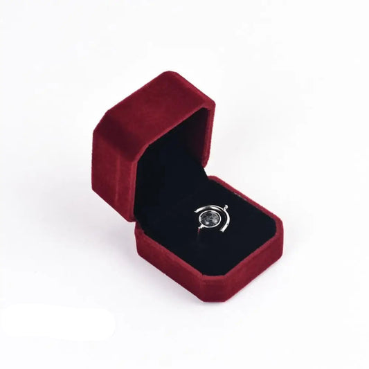Écrin à bague - Boîte pour bague en velours rouge - Garde Bijoux