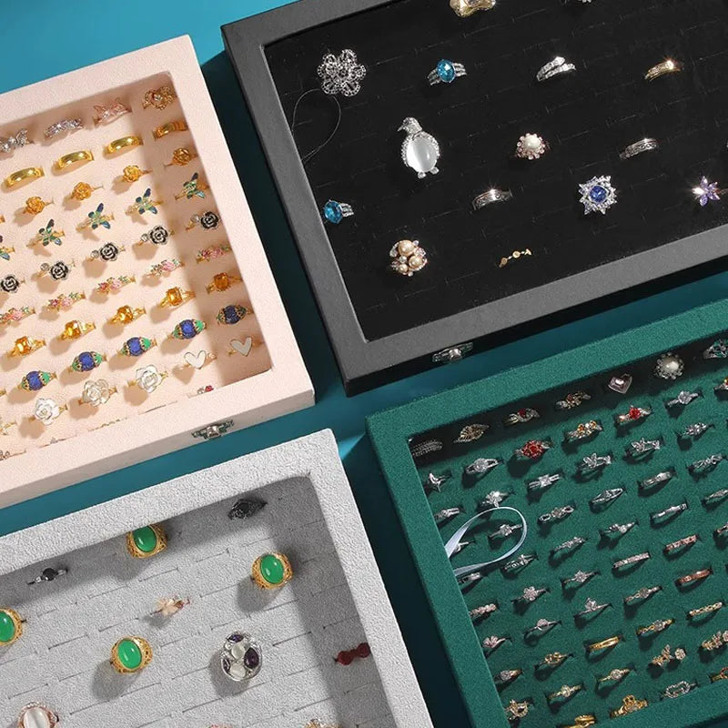 Plateau 100 bagues Caroline - Plateau à bijoux avec fermeture sécurisée - Garde Bijoux