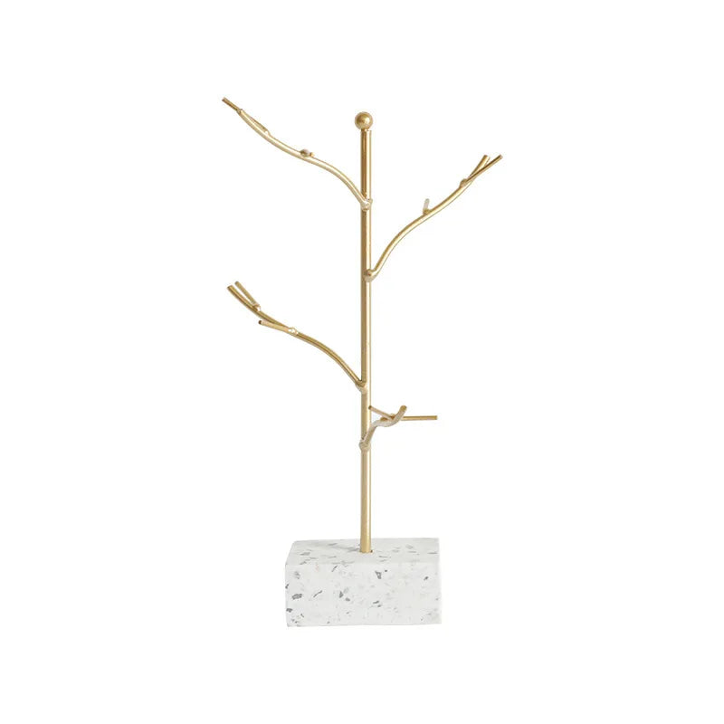 Arbre à bijoux doré - Organisateur de bijoux design pour coiffeuse - Garde Bijoux