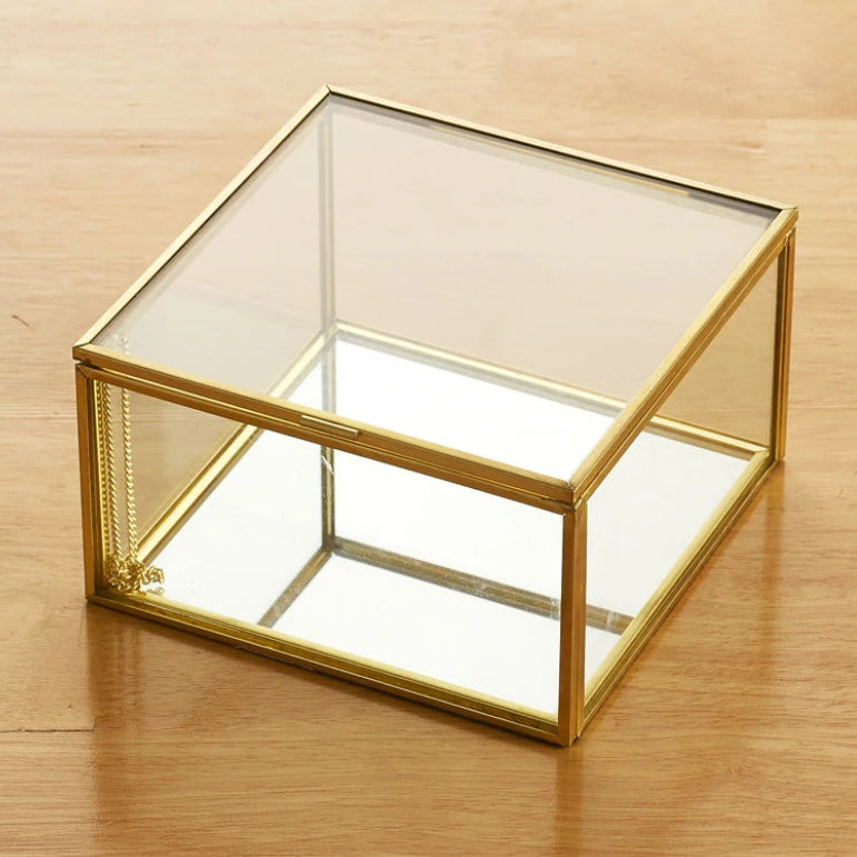 Boîte à bijoux Le Cube - Coffret à bijoux carré avec fond miroir - Garde Bijoux