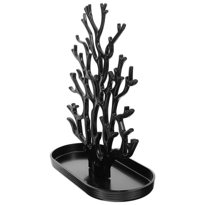Arbre à bijoux corail - Présentoir à bijoux noir style organique - Garde Bijoux