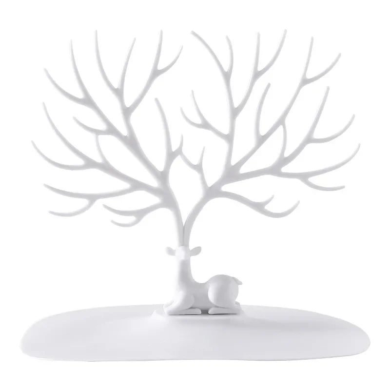 Porte-bijoux arbre - Support pour bijoux forme cerf en plastique - Garde Bijoux
