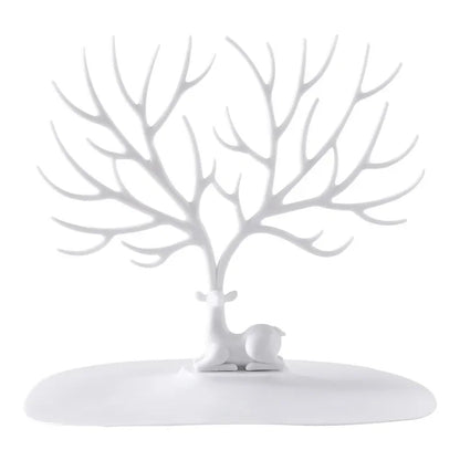 Porte-bijoux arbre - Support pour bijoux forme cerf en plastique - Garde Bijoux