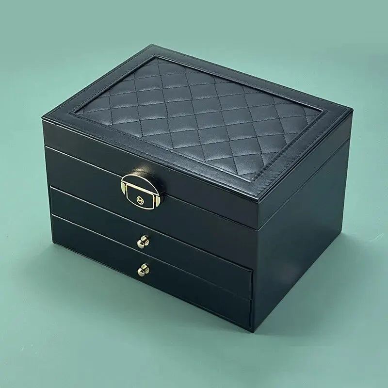 Boîte à bijoux Karine - Coffret à bijoux blanc multi étages avec compartiments amovibles - Garde Bijoux