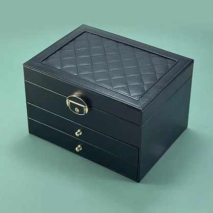 Boîte à bijoux Karine - Coffret à bijoux blanc multi étages avec compartiments amovibles - Garde Bijoux