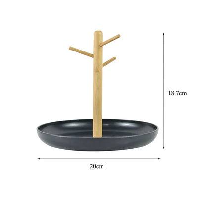 Arbre à bijoux en bois - Support pour colliers et bracelets en bois - Garde Bijoux