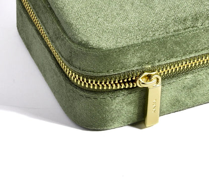 Boîte de voyage Juliette - Fermeture eclair doree de l ecrin a bijoux portable - Garde Bijoux