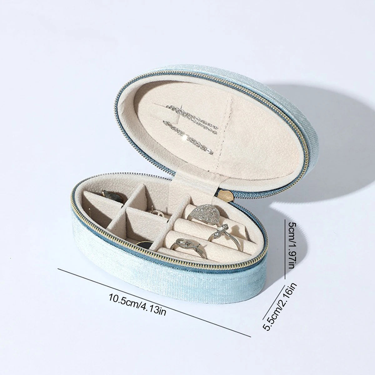 Boîte ovale Denise - Mini boîte ovale de transport Garde Bijoux - Garde Bijoux