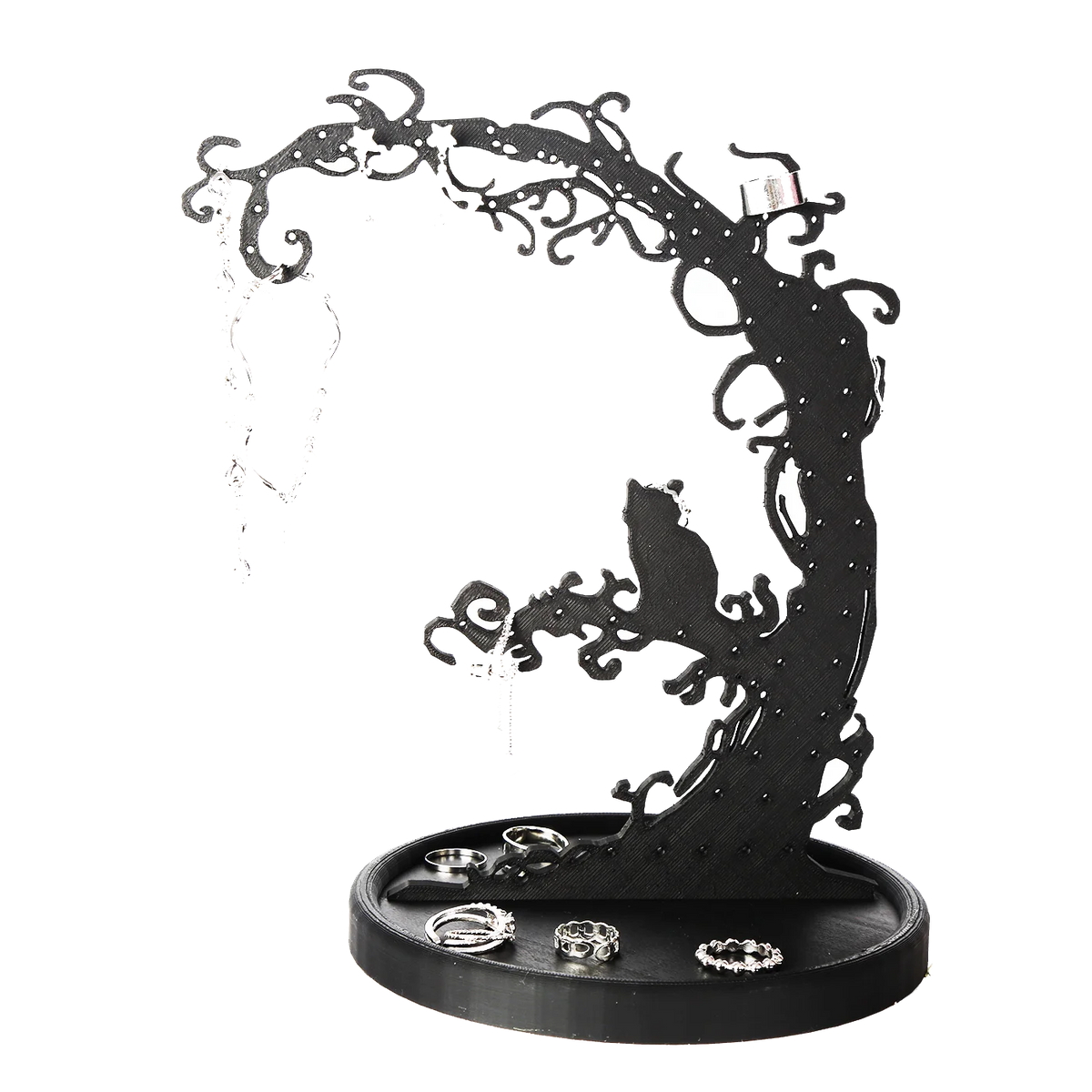 Porte-bijoux arbre gothique - Présentoir à boucles d'oreilles en forme d'arbre noir - Garde Bijoux