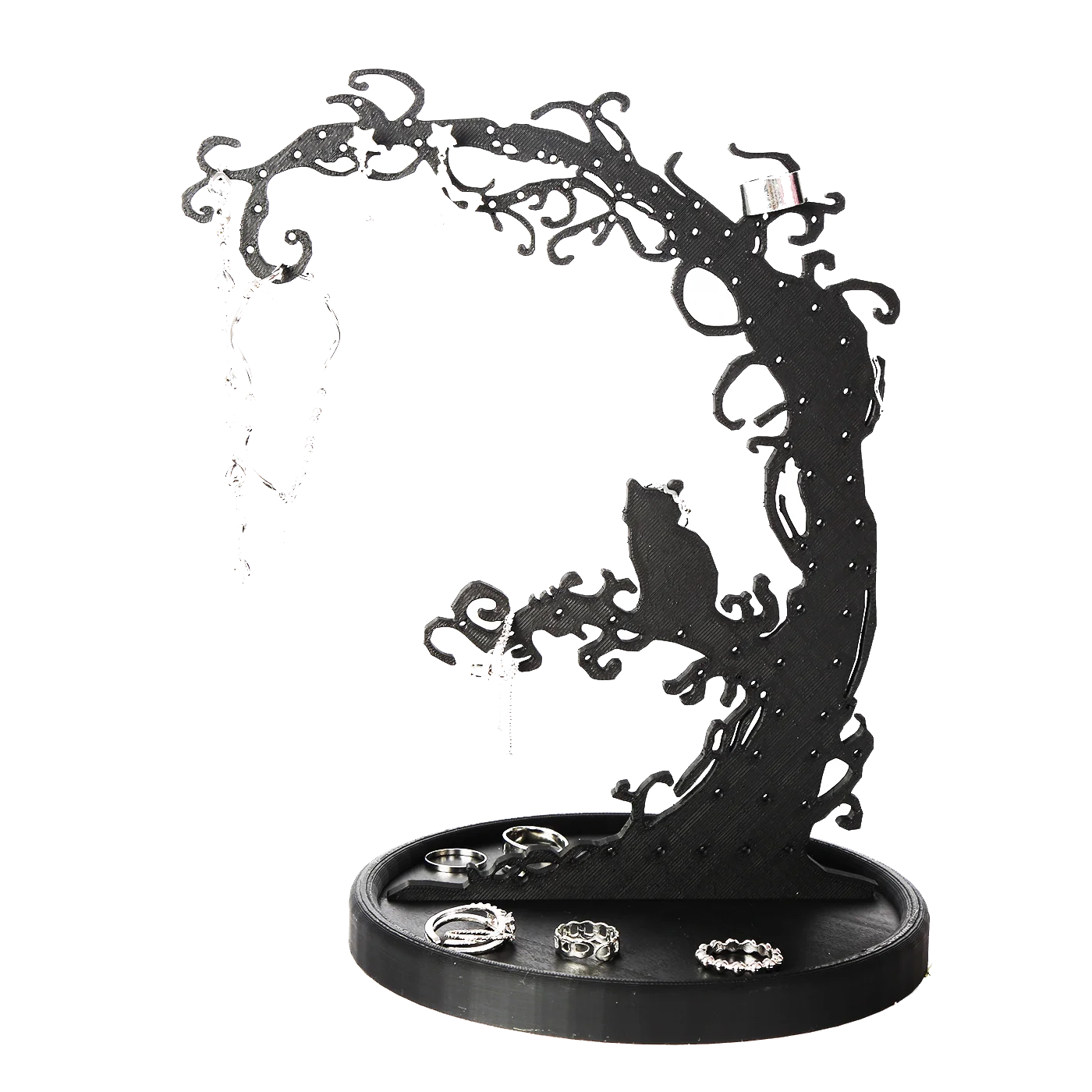 Porte-bijoux arbre gothique - Présentoir à boucles d'oreilles en forme d'arbre noir - Garde Bijoux