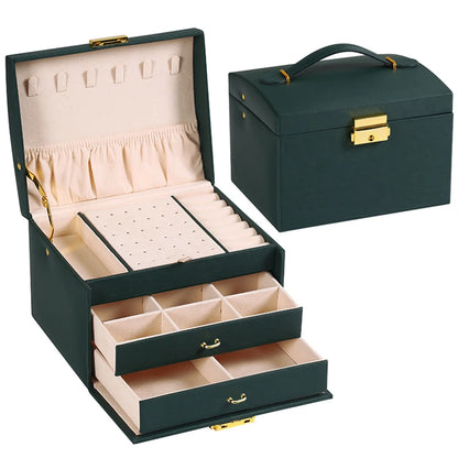 Boîte à bijoux Hélène - Coffret a bijoux en cuir synthetique avec tiroirs - Garde Bijoux