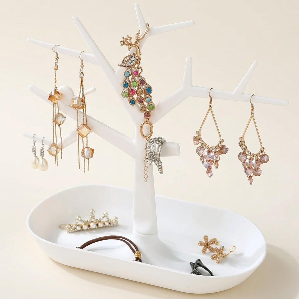 Arbre à bijoux avec plateau de rangement - Branches Ancestrales