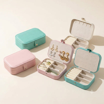 Boîte à bijoux de voyage en cuir avec compartiments - Huguette