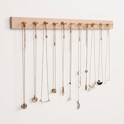 Porte-bijoux mural - Range bijoux en bois avec crochets - Garde Bijoux
