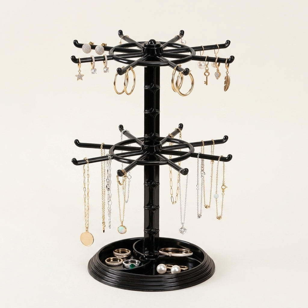 Présentoir à bijoux rotatif multi-niveaux ajustable